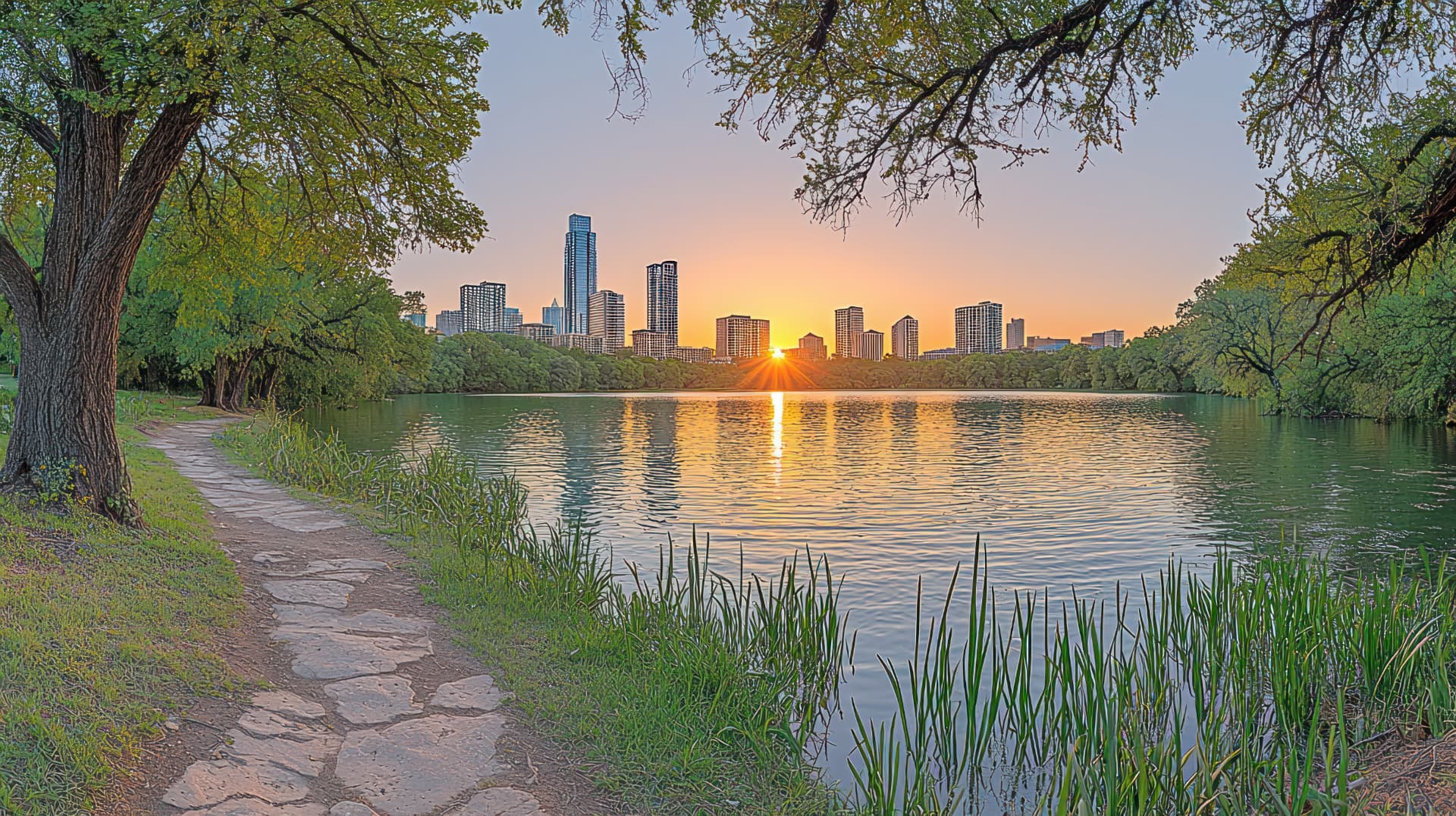 Austin, Texas skyline at sunset